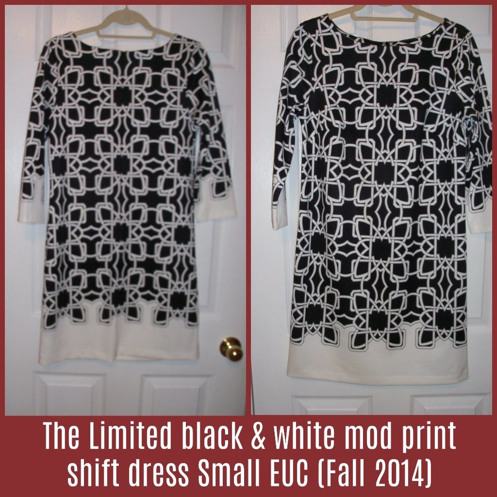 * The Limited Black & White Mod Shift Dress Small